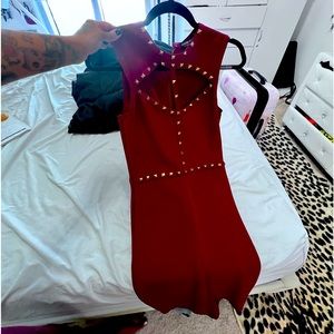 Burgundy Studded Dress